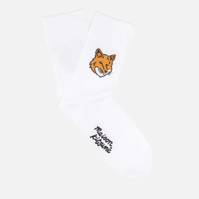Maison Kitsuné Fox Head Ribbed-Knit Socks - EU36/39