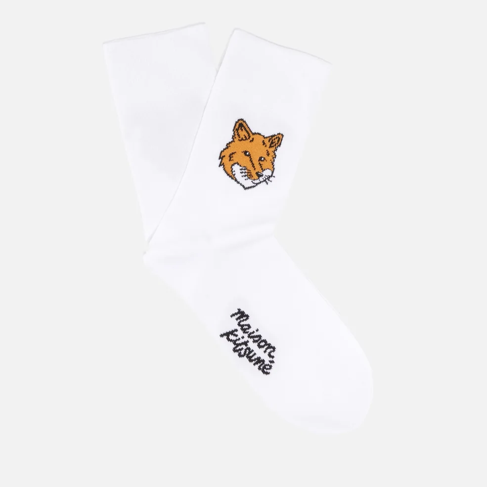 Maison Kitsuné Fox Head Ribbed-Knit Socks Image 1