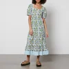 SZ Blockprints Divya Floral-Print Cotton-Poplin Dress - L - Image 1