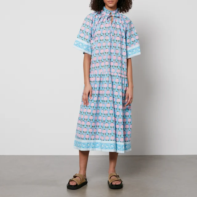 SZ Blockprints Yuva Floral-Print Cotton-Poplin Dress