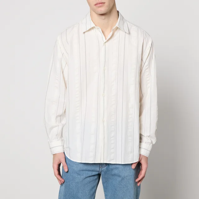 mfpen Generous Puckered Pinstriped Recycled Cotton Shirt