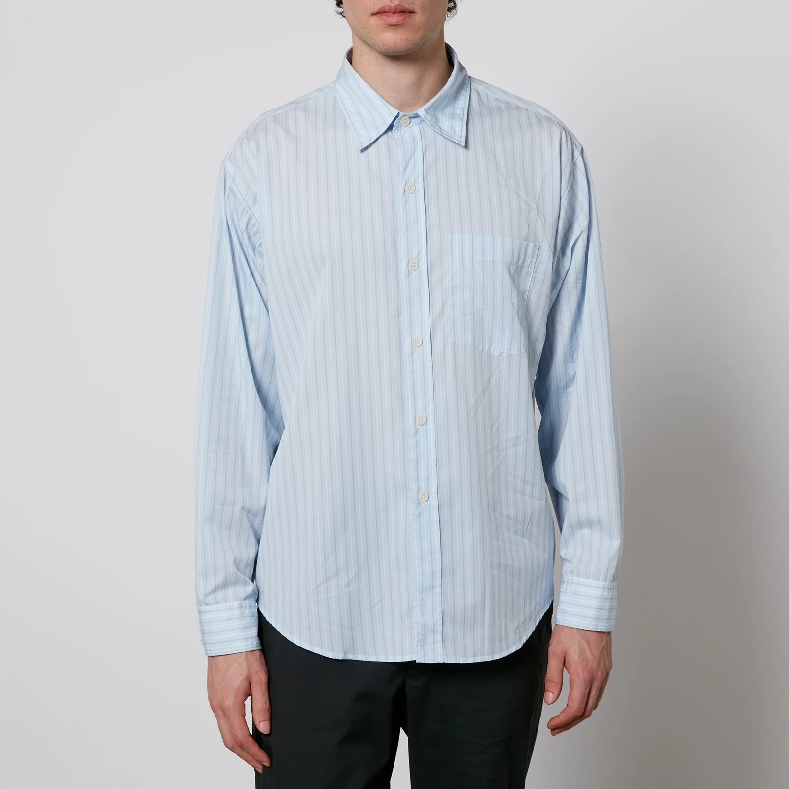 mfpen Executive Striped Cotton-Poplin Shirt Image 1