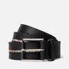 Paul Smith Stripe Detail Grained Leather Belt - Image 1