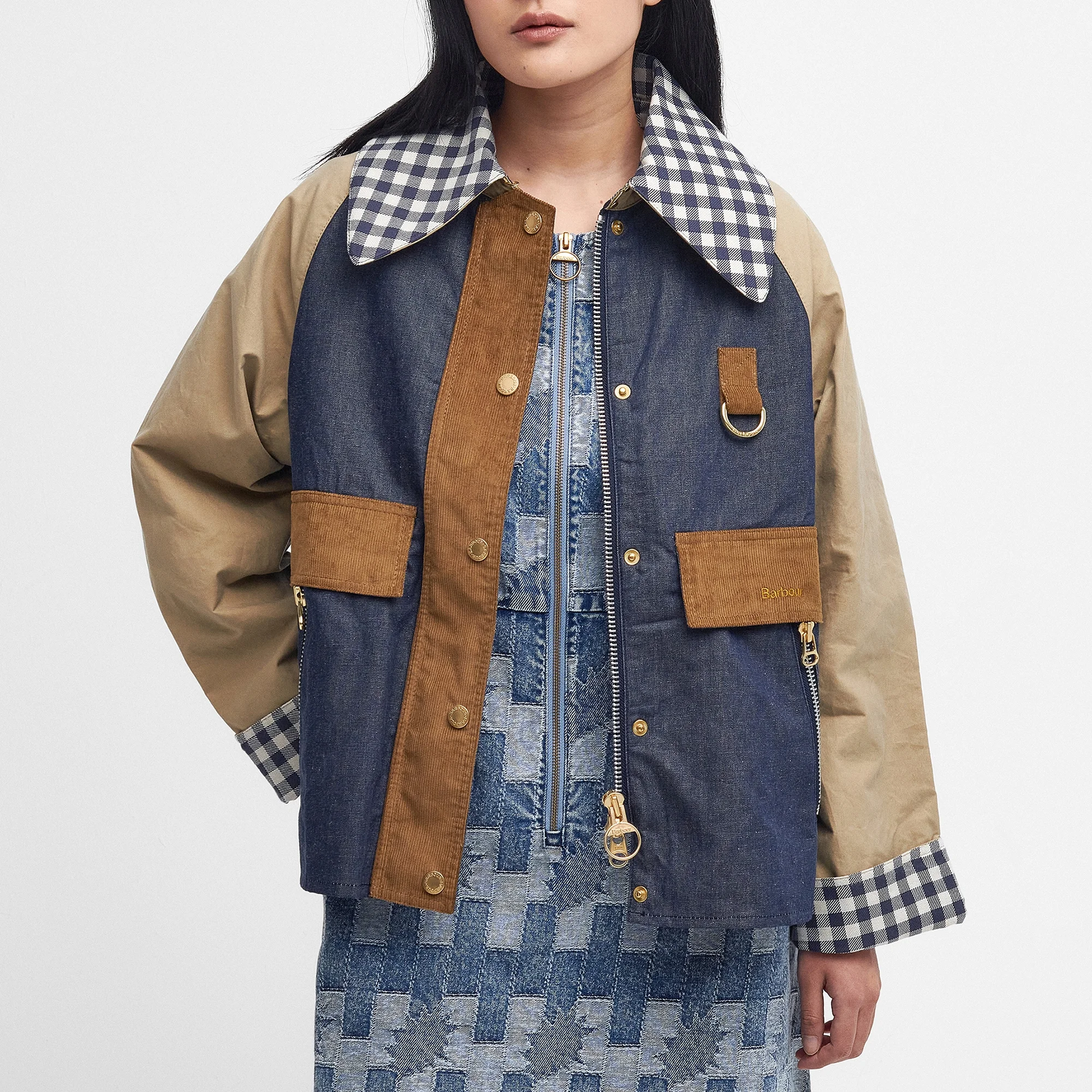Barbour The Edit Chambray and Gabardine Jacket Image 1