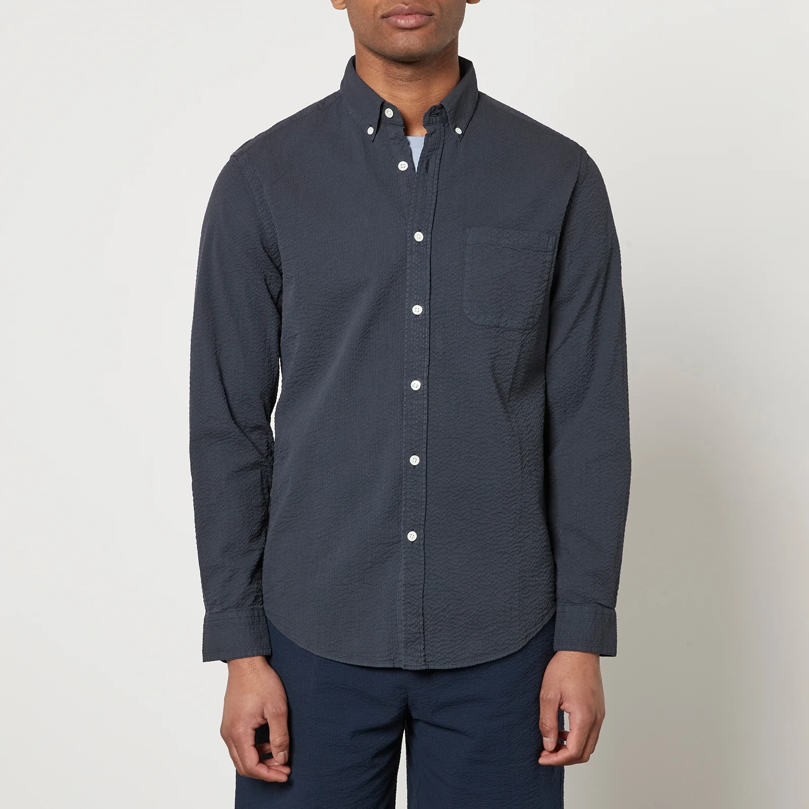 Portuguese Flannel Atlantico Stripe Cotton-Seersucker Shirt Image 1