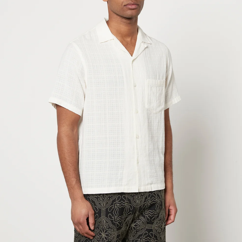 Portuguese Flannel Grain Open-Knit Cotton Shirt Image 1