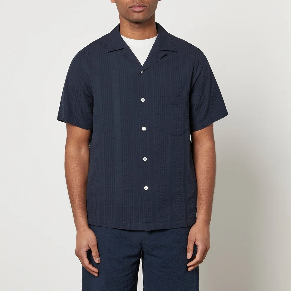 Portuguese Flannel Praia Cotton-Seersucker Shirt - S Image 1