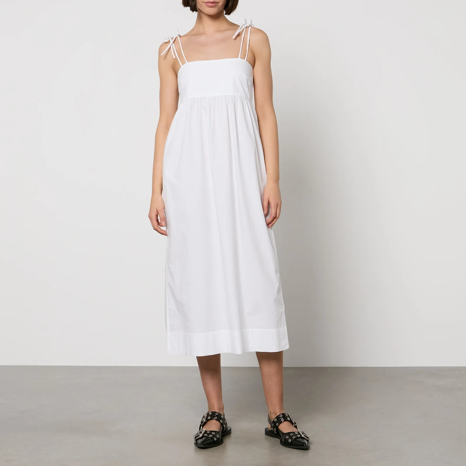 Ganni Cotton-Poplin Midi Dress Image 1