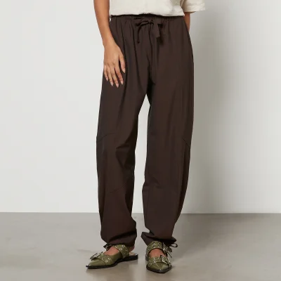 Ganni Paperbag Crepe Tapered Trousers