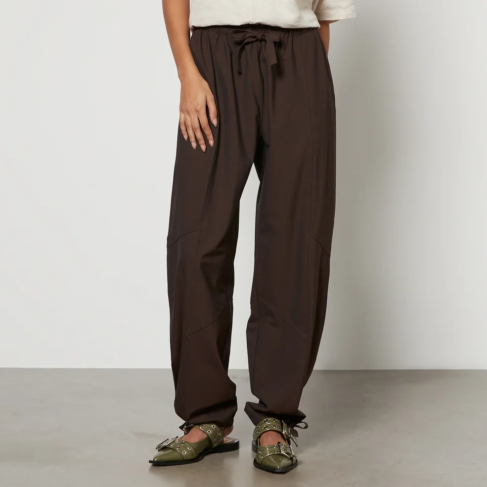 Ganni Paperbag Crepe Tapered Trousers Image 1