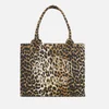 Ganni Easy Leopard-Print Cotton-Canvas Large Shopper Bag - Image 1