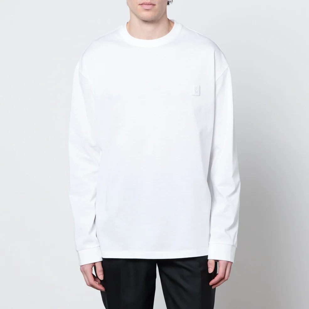 Wooyoungmi Reverse Logo Floral-Print Cotton-Jersey Long Sleeve T-Shirt Image 1