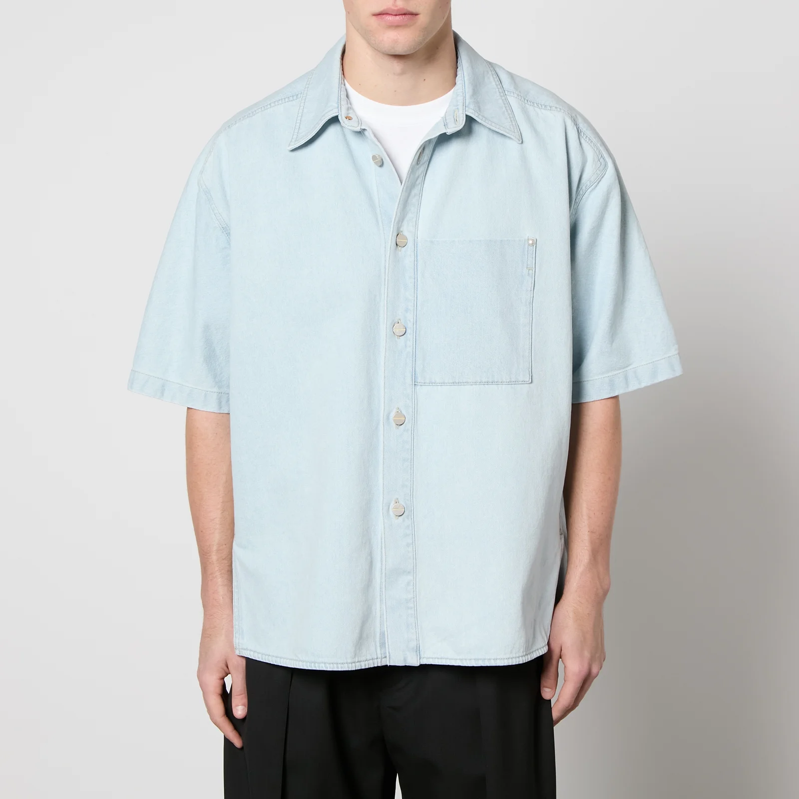 Wooyoungmi Short Sleeved Cotton-Denim Shirt - IT 46/S Image 1