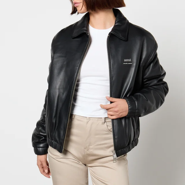AMI Padded Leather Jacket