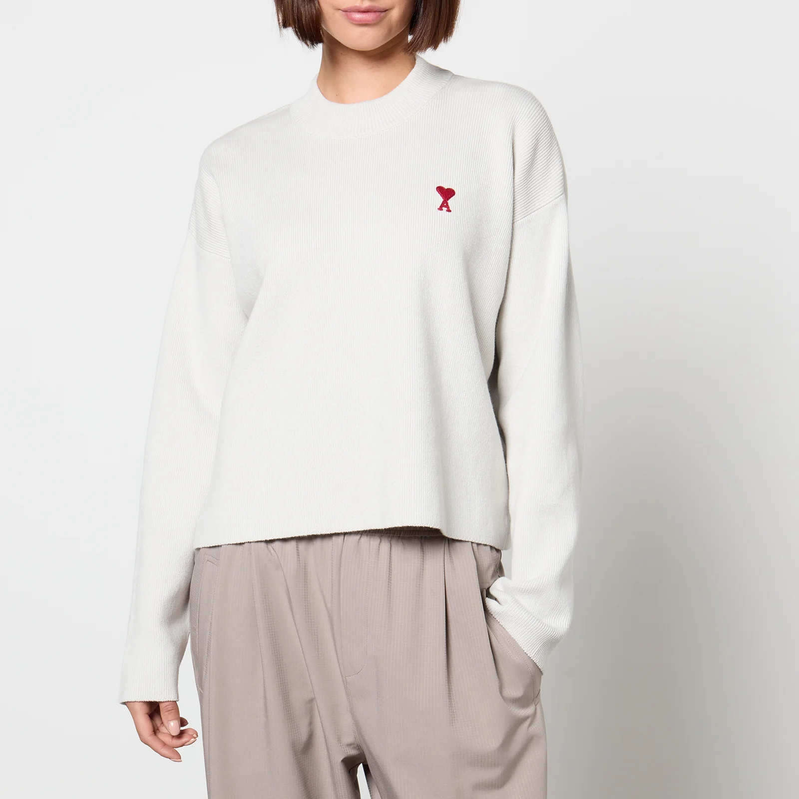 AMI Red de Coeur Cotton and Wool-Blend Sweatshirt - XL Image 1