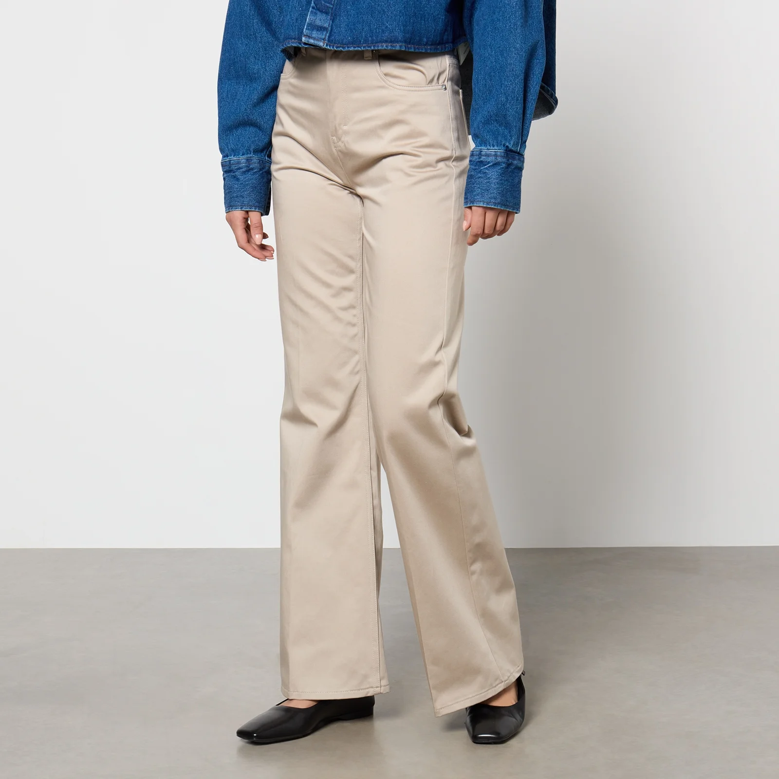 AMI Cotton Flared Trousers Image 1