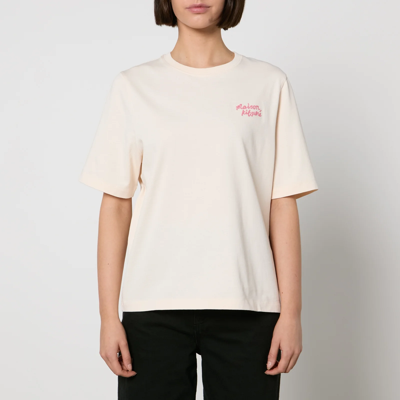 Maison Kitsuné Comfort Embroidered Cotton-Jersey T-Shirt Image 1