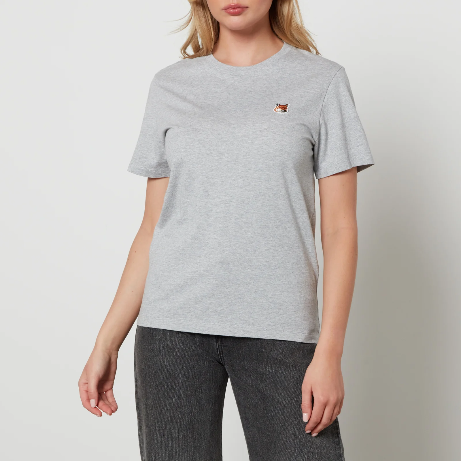 Maison Kitsuné Fox Logo-Appliquéd Cotton-Jersey T-Shirt Image 1