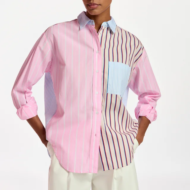 Essentiel Antwerp Famille Patchwork Striped Cotton-Poplin Shirt