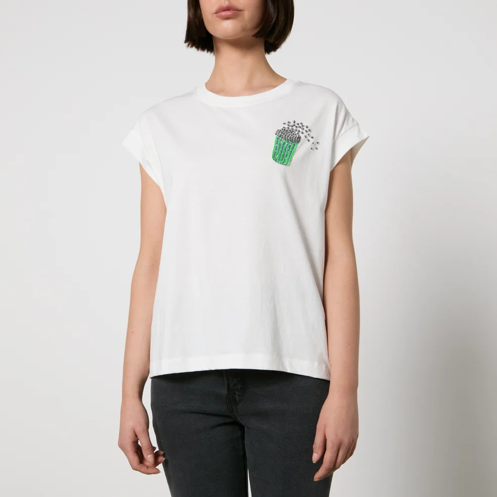 Essentiel Antwerp Faustina Embroidered Organic Cotton-Jersey T-Shirt - XS Image 1
