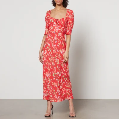 RIXO Alida Floral-Print Chiffon Midi Dress - UK 12