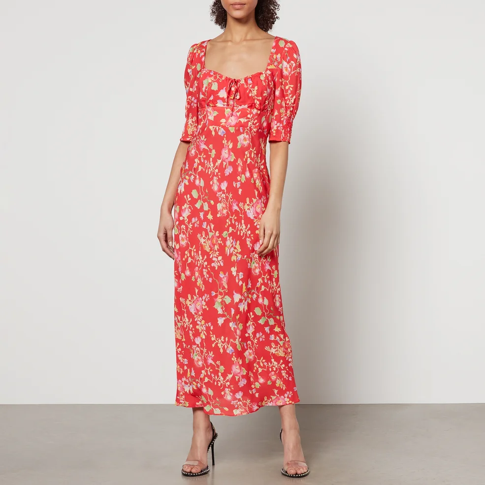 RIXO Alida Floral-Print Chiffon Midi Dress - UK 12 Image 1