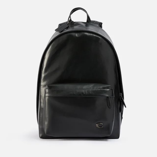 Coach Men's Paperweight Leather Hall Backpack - Black