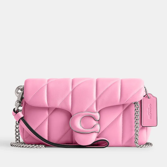 Coach Women's Quilted Pillow Leather Covered C Tabby Wristlet With Chain - Vivid Pink
