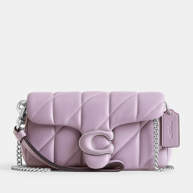Coach Women's Quilted Pillow Leather Covered C Tabby Wristlet With Chain - Soft Purple