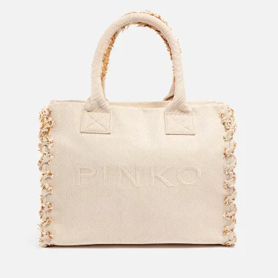 Pinko Beach Shopper Cotton-Canvas Tote Bag