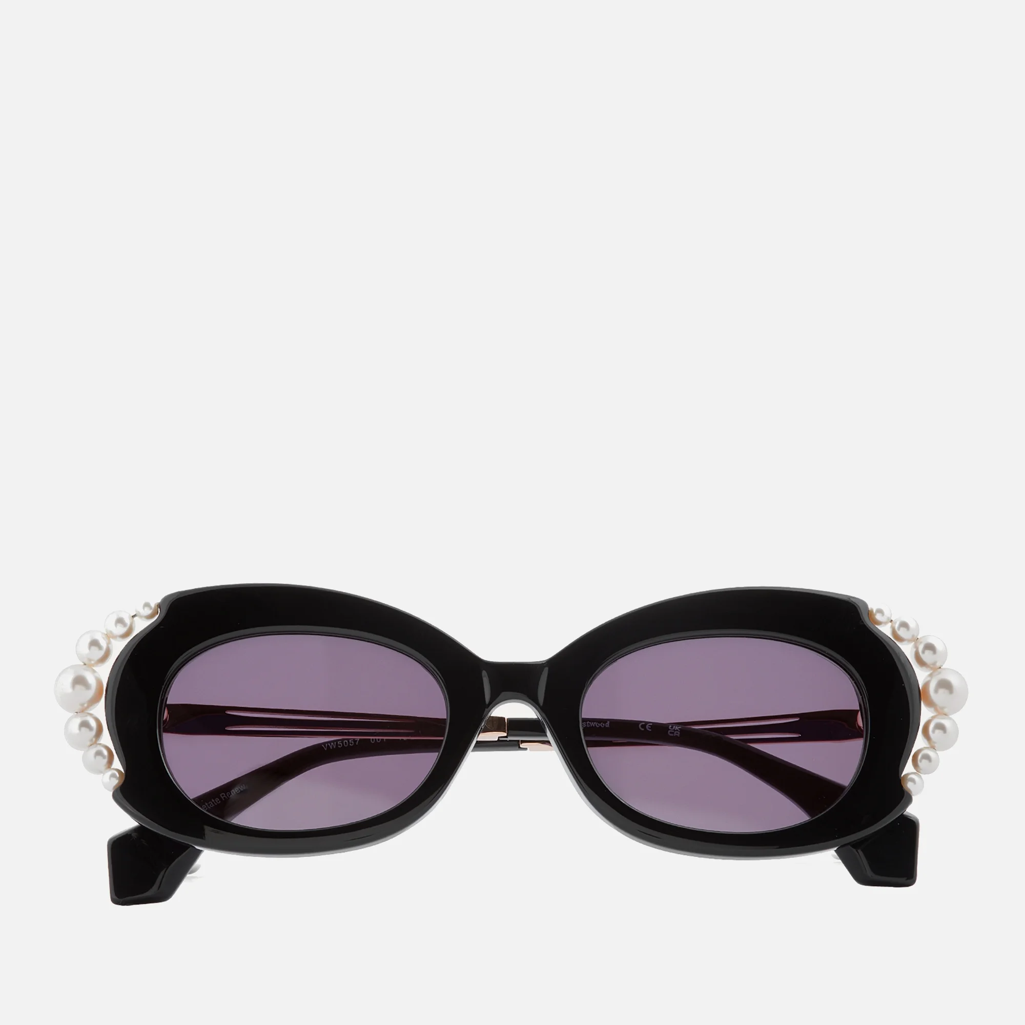 Vivienne Westwood Women's Pearl Cat Eye Sunglasses - Shiny Solid Black Image 1