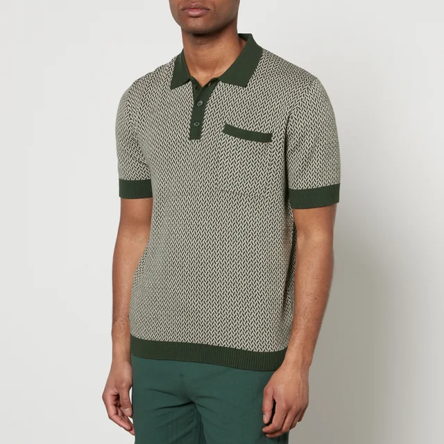Percival Casa Martini Cotton-Jacquard Polo Shirt
