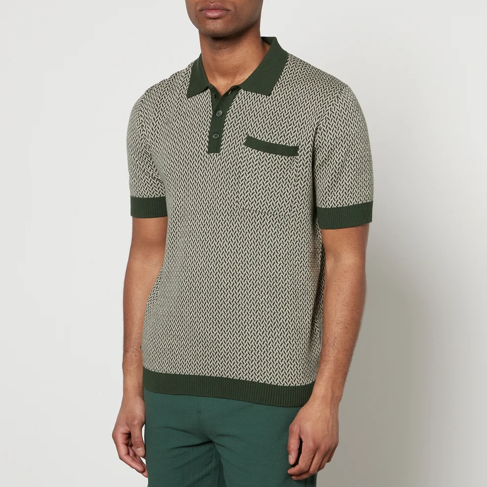Percival Casa Martini Cotton-Jacquard Polo Shirt Image 1