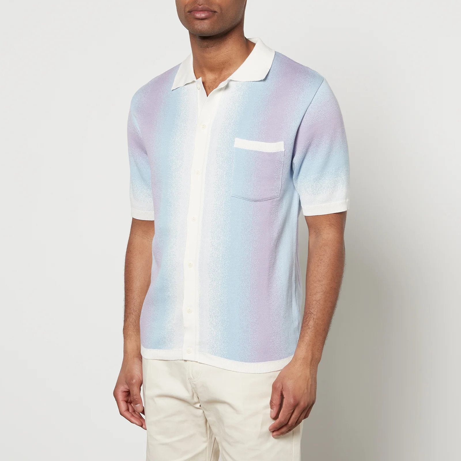 Percival Ombré Cotton-Jacquard Shirt - S Image 1