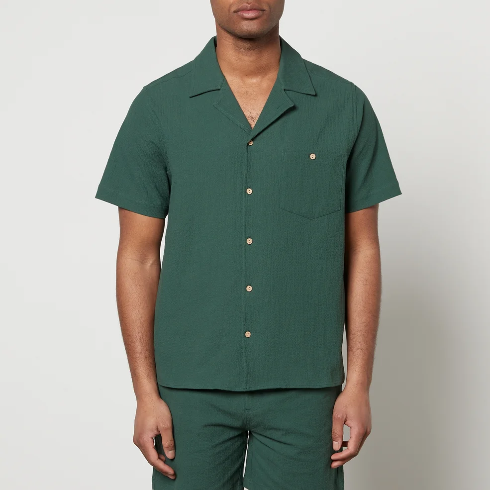 Percival Cotton-Blend Seersucker Shirt Image 1