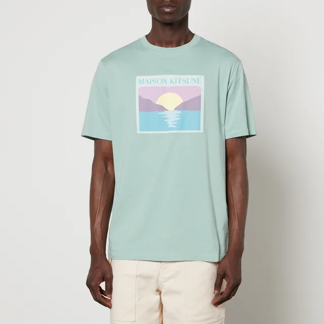 Maison Kitsuné Sunset Postcard Printed Cotton-Jersey T-Shirt