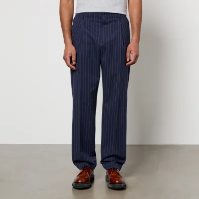 Maison Kitsuné Pinstriped Cotton and Wool-Blend Trousers - 40/S