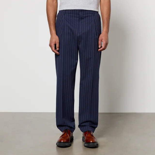 Maison Kitsuné Pinstriped Cotton and Wool-Blend Trousers