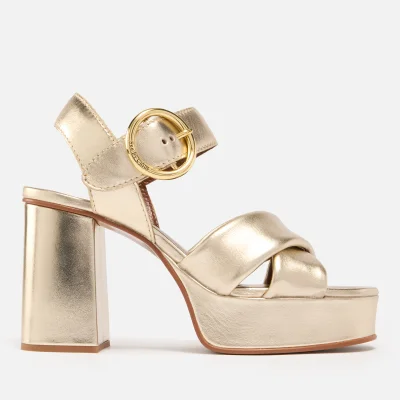 See By Chloé Women's Lyna Leather Platform Heeled Sandals - 3
