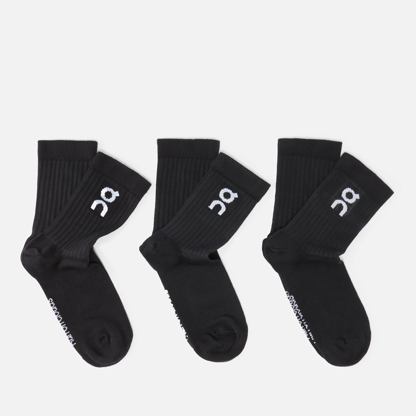 ON Men's 3 Pack Logo Socks - Black Image 1