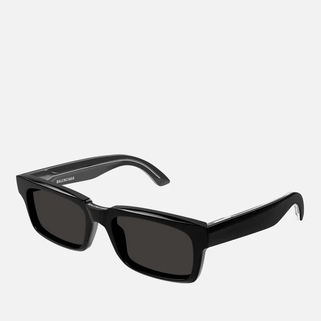 Balenciaga Men's Rectangular Weekend Sunglasses - Black/Black/Grey