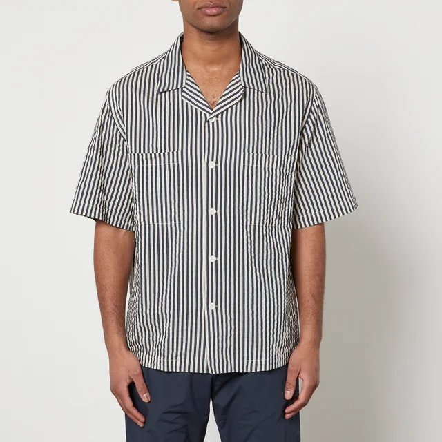 Barena Venezia Solana Striped Cotton Short Sleeve Shirt