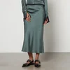 Anine Bing Bar Silk-Satin Midi Skirt - S - Image 1