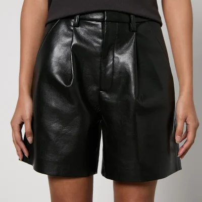Anine Bing Recycled Leather and Faux Leather Carmen Shorts - W38