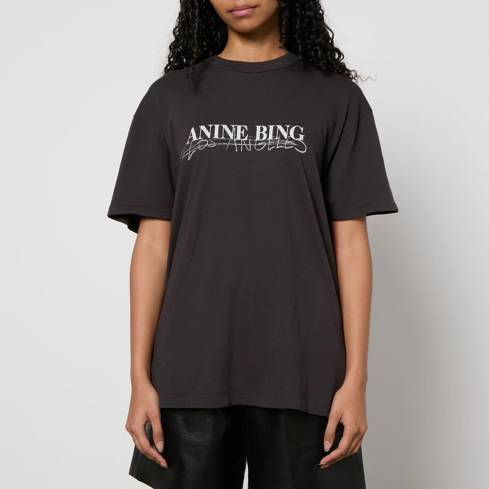 Anine Bing Walker Doodle Cotton-Jersey T-Shirt Image 1