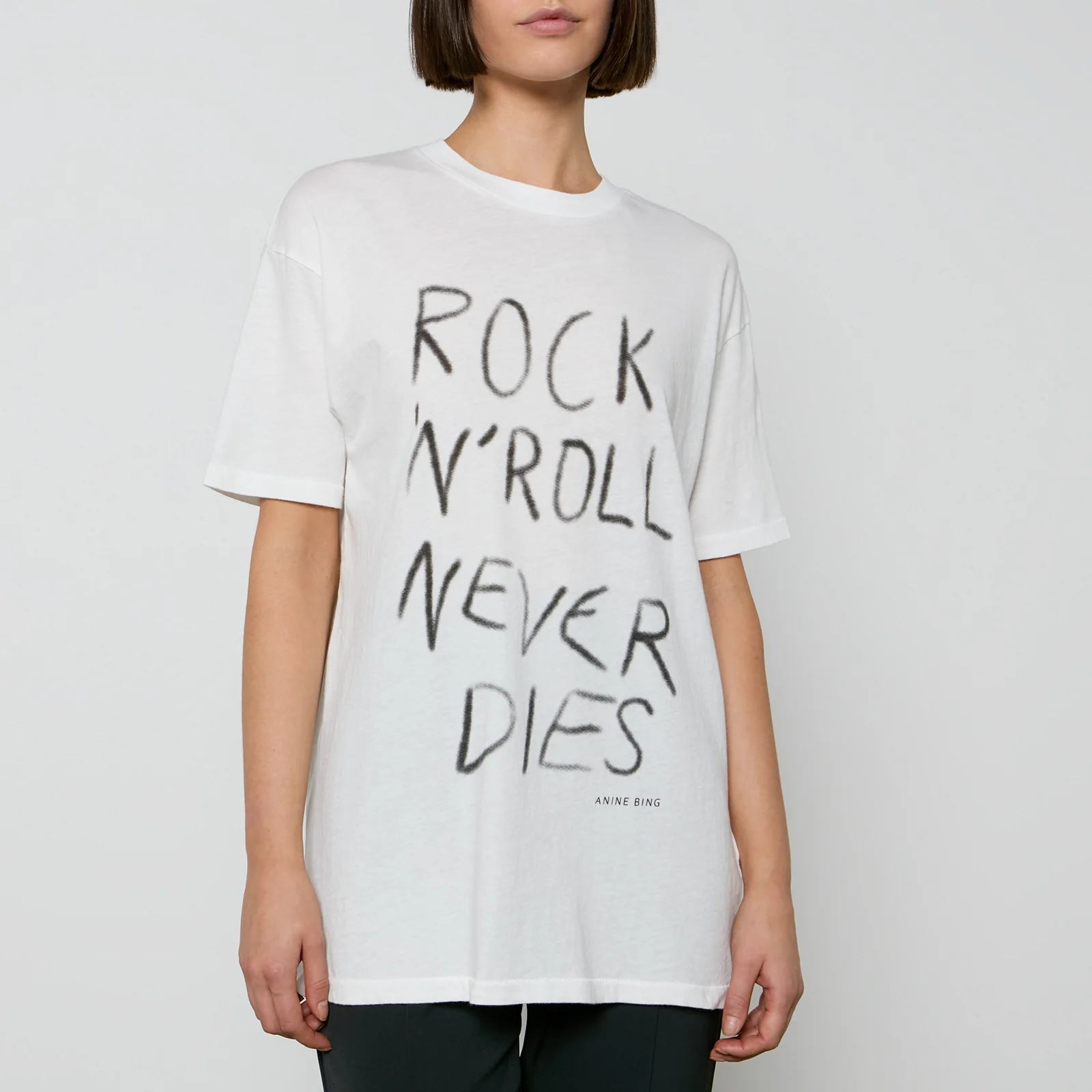 Anine Bing Walker Rock 'N' Roll Cotton-Jersey T-shirt Image 1