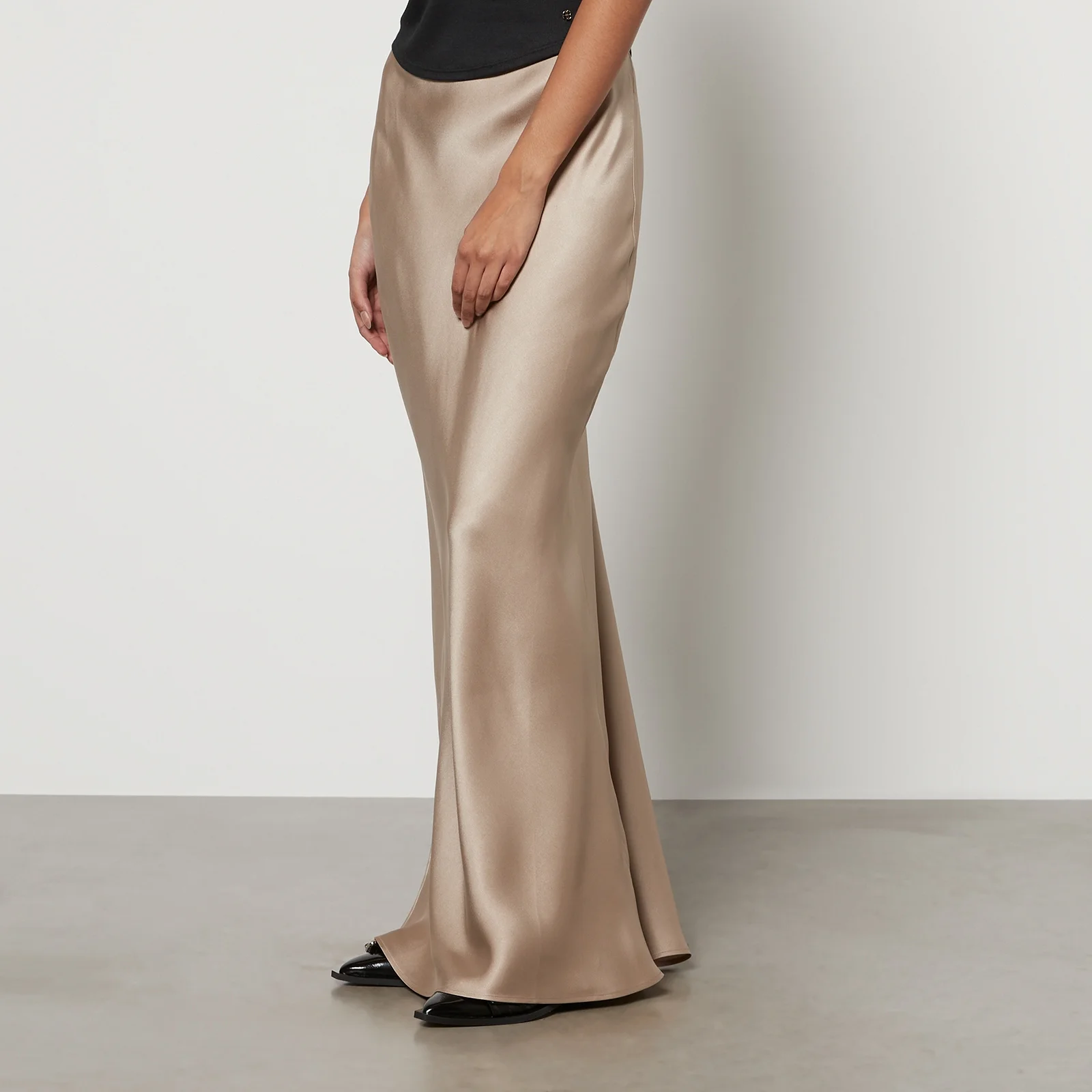 Anine Bing Bias-Cut Satin-Silk Maxi Skirt - XS Image 1