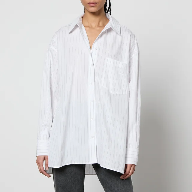 Anine Bing Chrissy Striped Cotton-Poplin Shirt