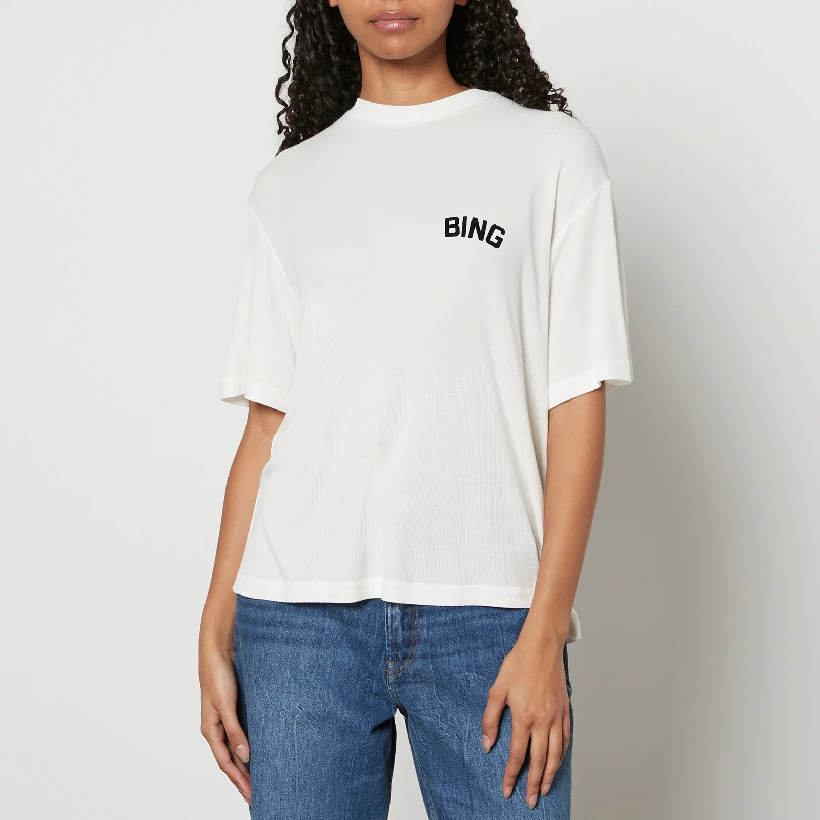 Anine Bing Louis Hollywood Ribbed-Knit Viscose T-Shirt Image 1