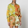 Alemais Hotel Lamu Spliced Floral-Print Organic Cotton Shirt - UK 6 - Image 1